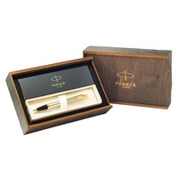 Подарочный набор: Подарочная коробка + Шариковая ручка Parker IM 17 Brushed Metal GT BP 22 232+PW1