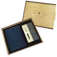 Подарочный набор: Коробка + Шариковая ручка Parker JOTTER 17 CT BP 15 632 + Блокнот Brunnen 2024 Синий 73-795 38 304