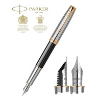 Перьевая ручка Parker SONNET 17 Metal and Black Lacquer GT FP18 F