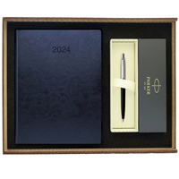 Подарочный набор: Коробка + Шариковая ручка Parker JOTTER 17 CT BP 15 632 + Блокнот Brunnen 2024 Синий 73-795 70 304
