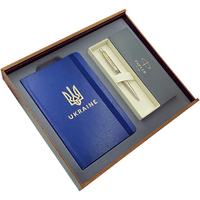 Подарочный набор: Коробка + Шариковая ручка Parker JOTTER 17 SS GT BP 16 032_TR + Блокнот Axent Partner Ukraine Cиний